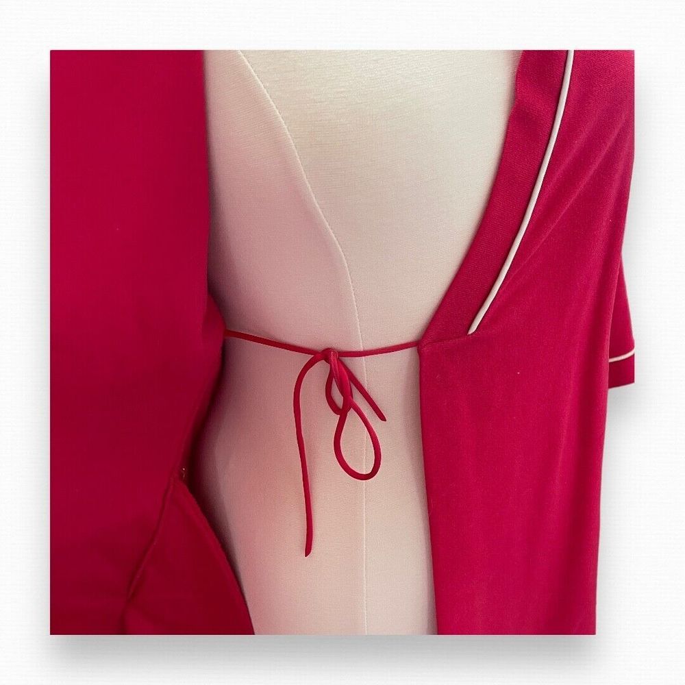 Vanity Fair Velour Raspberry Robe Size Small Vintage Bath Robe House Coat Womens - Picture 8 of 14